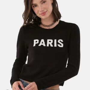 NOBO Paris Print Blk Crew Neck Sweater Sz XS